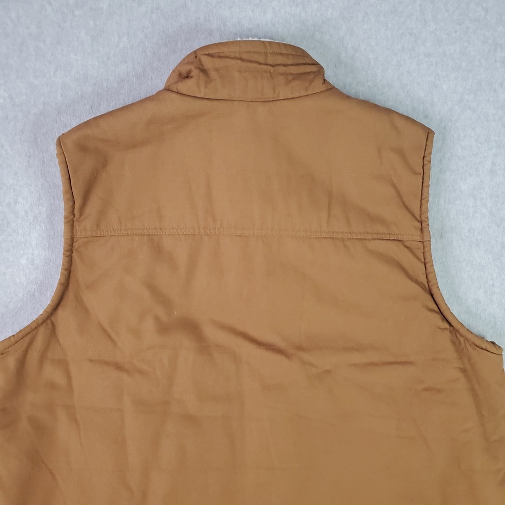 Lee Workwear Vest Mens XL Brown Canvas Sherpa Lined Zip Pockets LM33VT687 - Picture 5 of 13